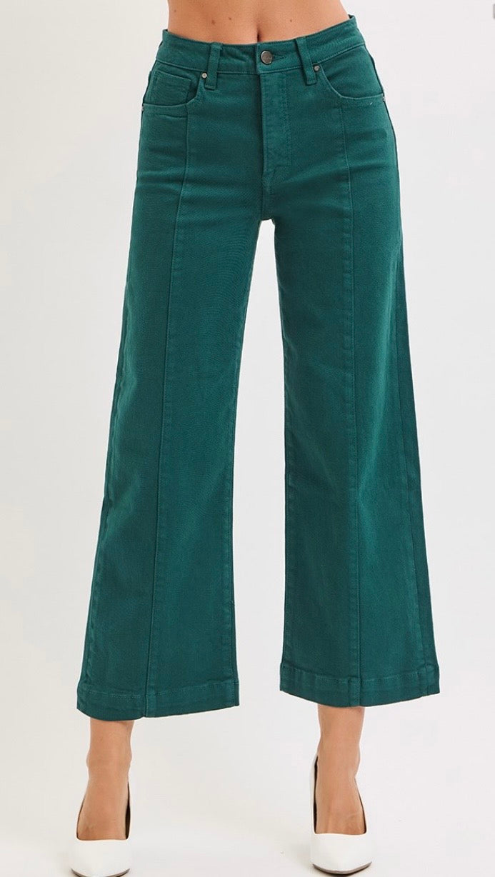 Hunter Grace HR Crop Green Denim
