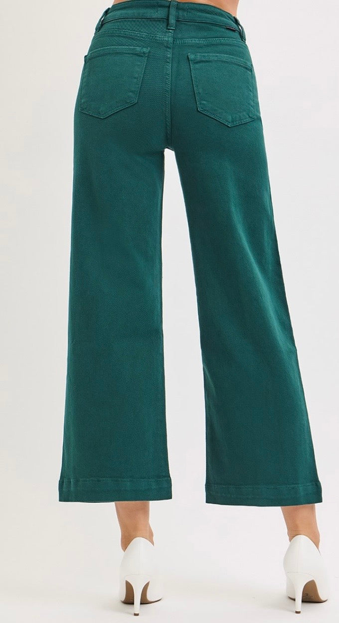 Hunter Grace HR Crop Green Denim
