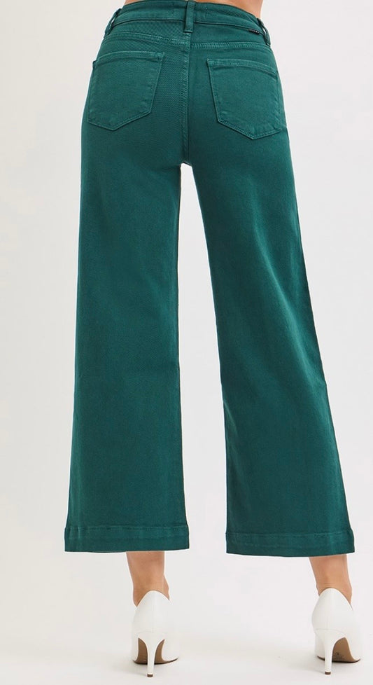 Hunter Grace HR Crop Green Denim