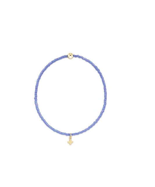 Hope Classic Bright Blue Bracelet - Signature Cross Small Gold Charm