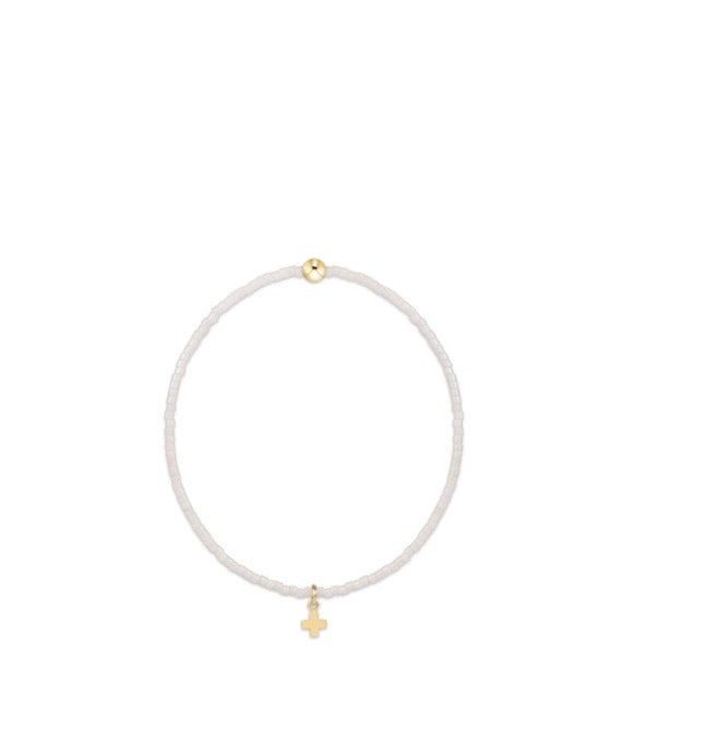 Hope Classic Milkshake Bracelet - Signature Cross Small Gold Charm