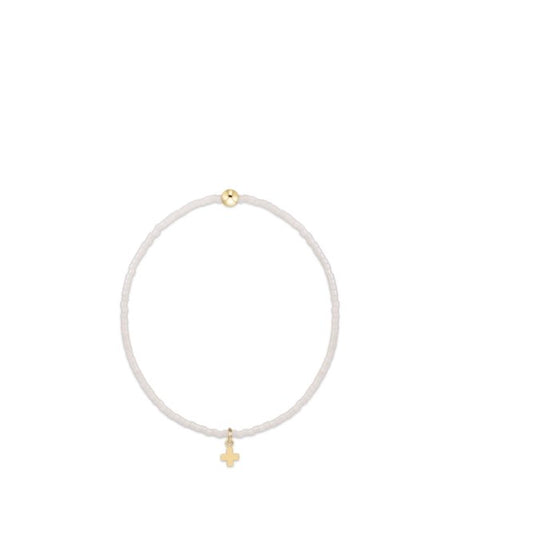 Hope Classic Milkshake Bracelet - Signature Cross Small Gold Charm