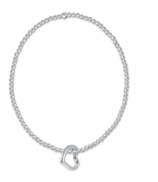 Classic Sterling 2mm Bead Bracelet - Love Sterling Charm