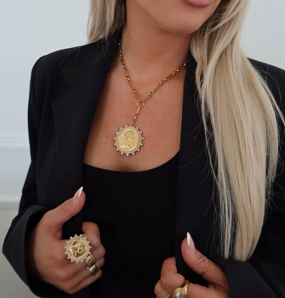 Lariat Coin Necklace
