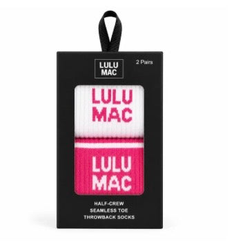 Lulu Mac Socks 2 Pair Box Hot Pink