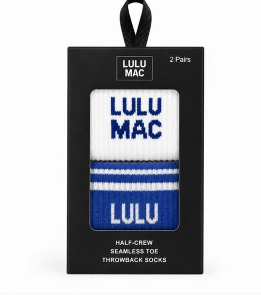 Lulu Mac Socks 2 Pair Box Royal Blue