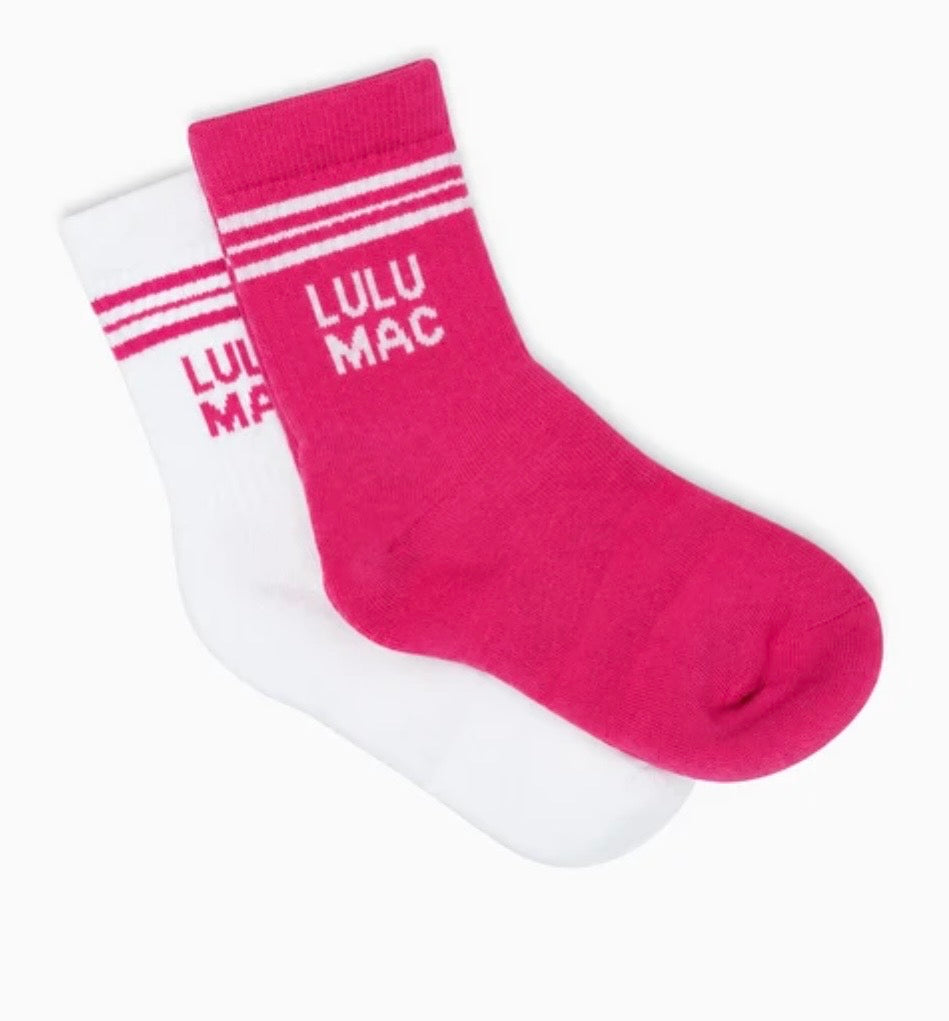 Lulu Mac Socks 2 Pair Box Hot Pink