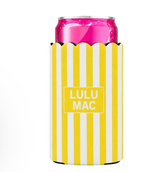 Slim Can Koozie Yellow Stripe