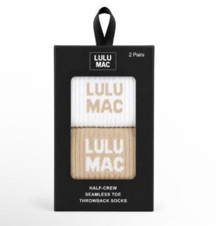 Lulu Mac Socks 2 Pair Box Beige