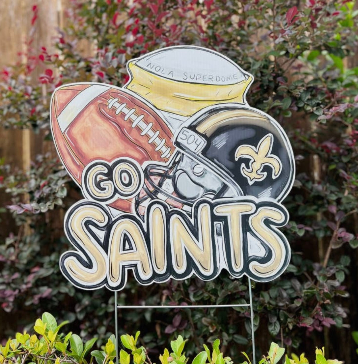 Go Saints Yard Sign Outdoor Decor