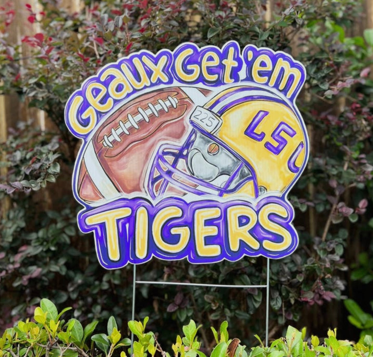 Geaux Get Em Tigers Yard Sign Outdoor Decor