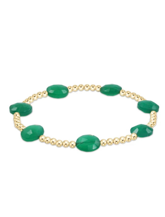 Admire Gold 3mm Bead Bracelet - Green Onyx