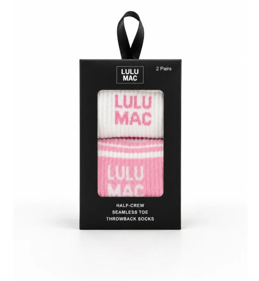 Lulu Mac Socks 2 Pair Box Light Pink