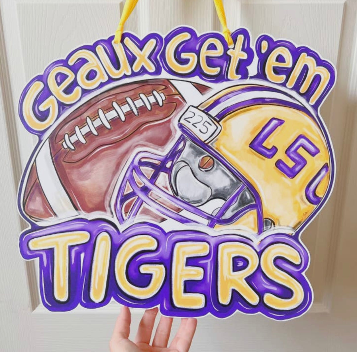 Geaux Get Em Tigers Door Hanger