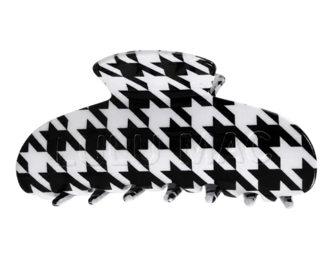 Houndstooth Lulu Mac Hair Clip