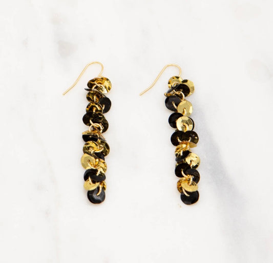 Spirit Sequin Earrings Black & Gold