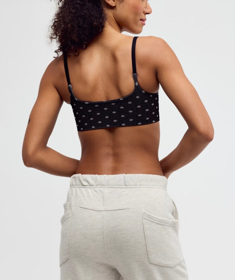 Tighten Up Printed Bra Black Polka