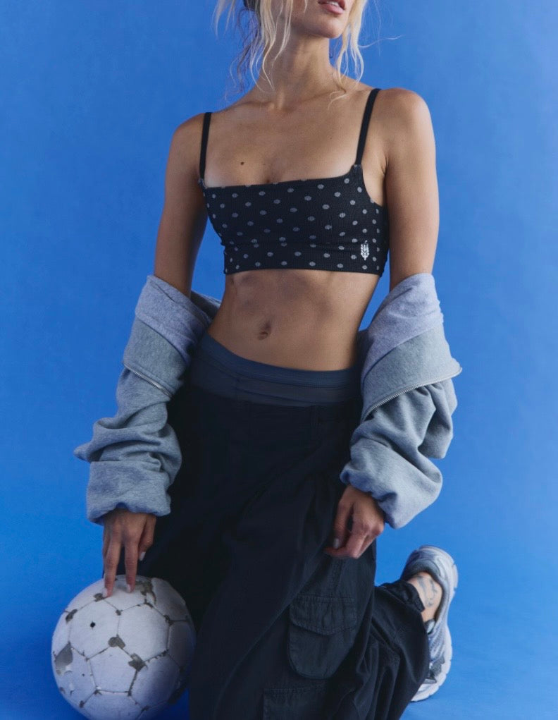 Tighten Up Printed Bra Black Polka