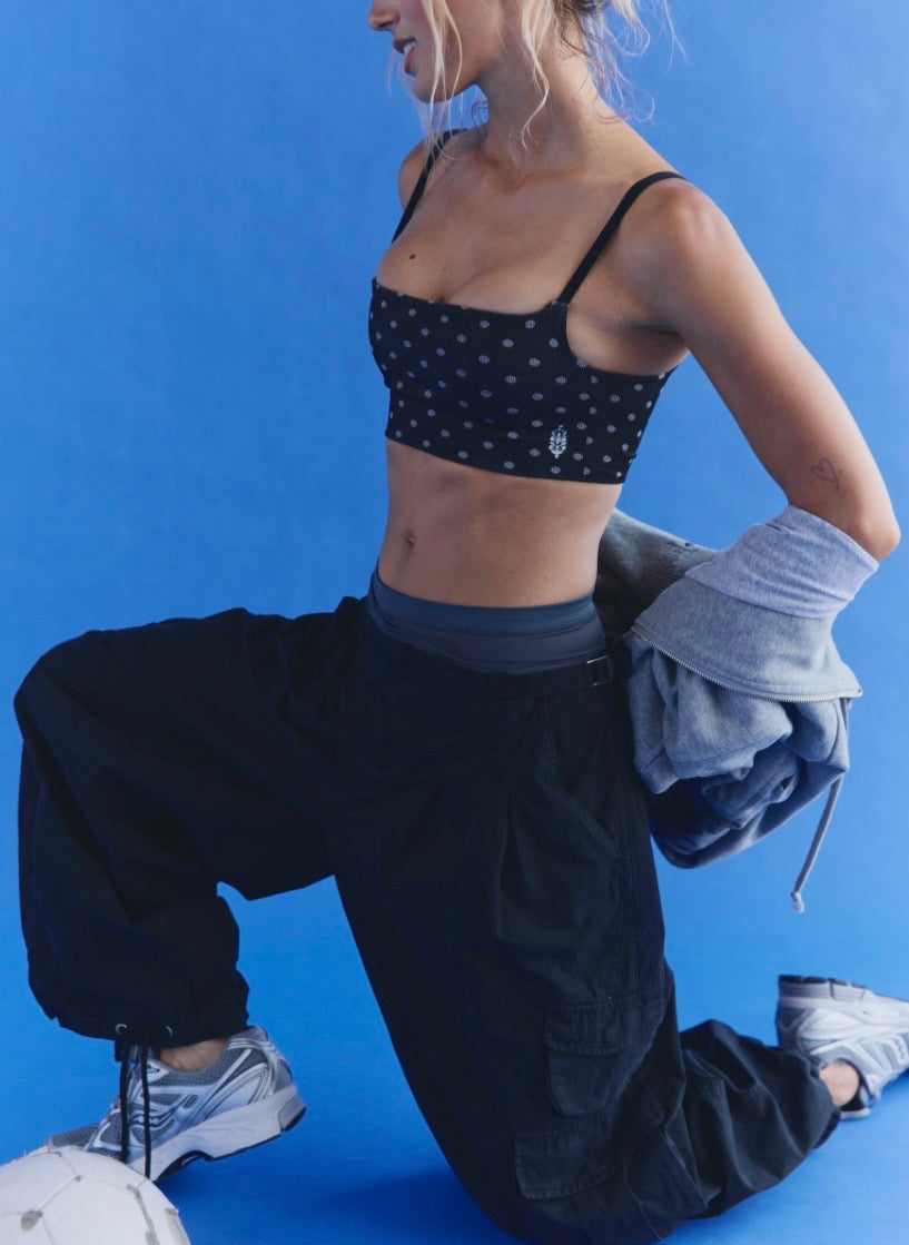 Tighten Up Printed Bra Black Polka