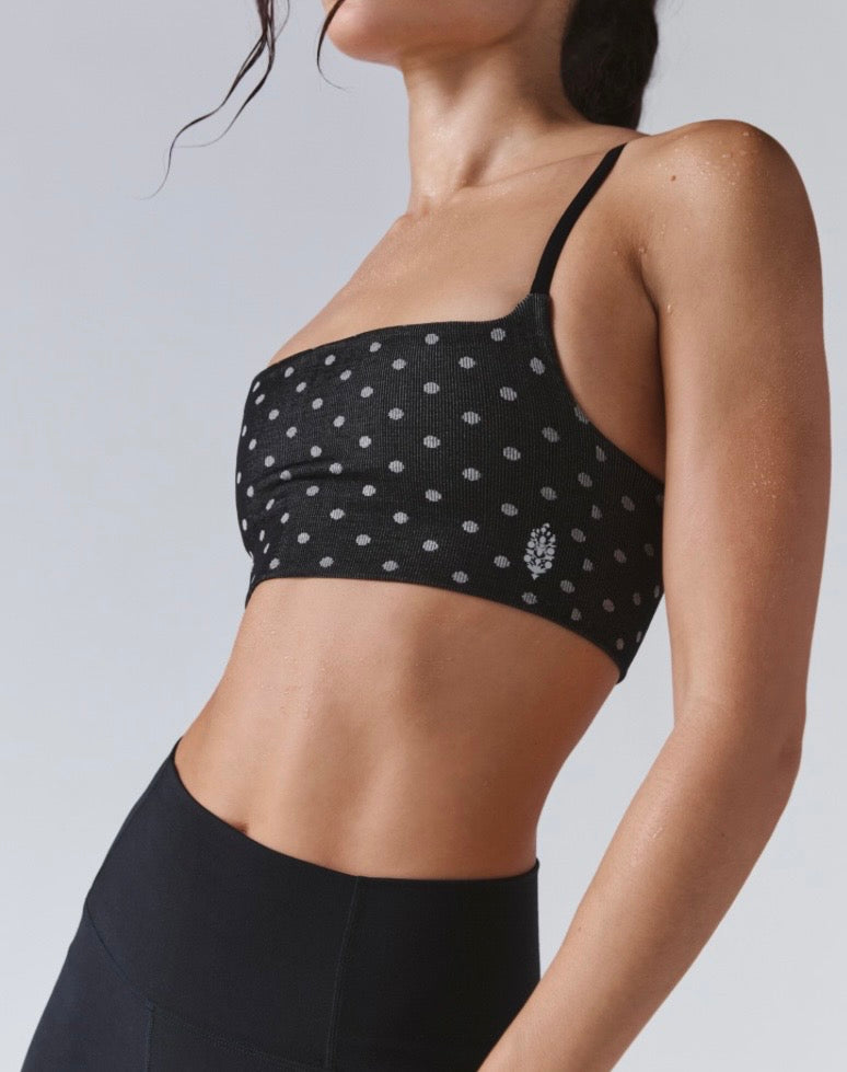 Tighten Up Printed Bra Black Polka