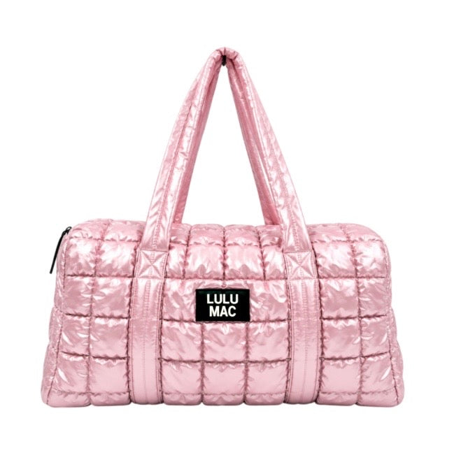 Lulu Mac Puffer Duffle Bag Rose Gold