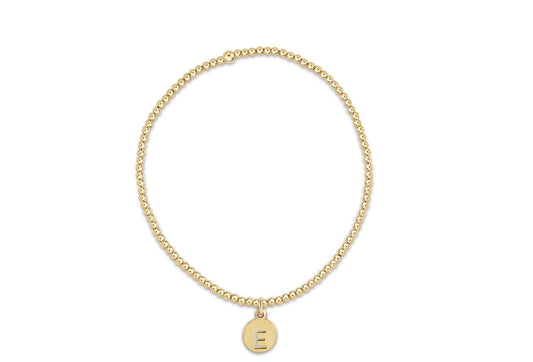 Classic Gold 2mm Bead Bracelet - Respect Small Gold Disc - T