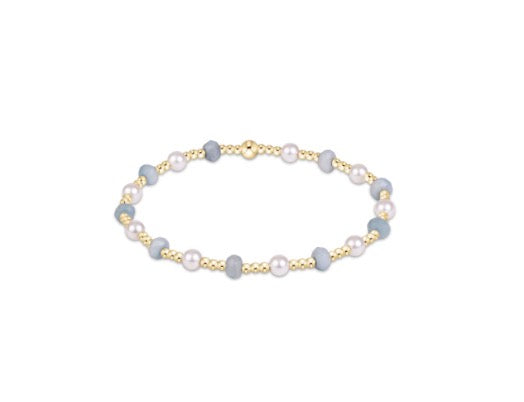 Sincerity Gemstone & Pearl 4mm Bracelet - Aquamarine