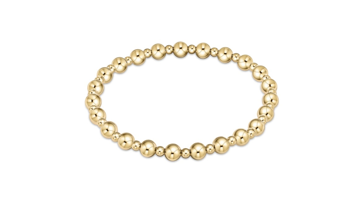 classic grateful pattern 5mm bead bracelet - gold