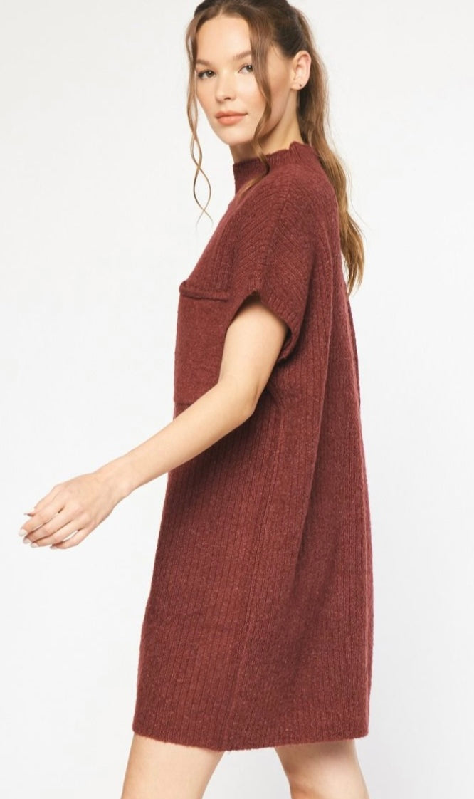 Mercedes Sweater Dress in Cranberry