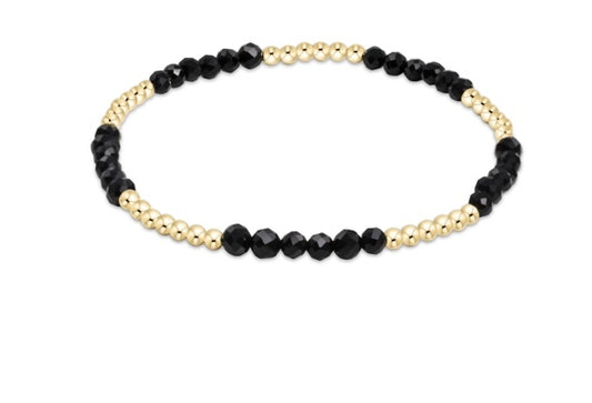 Blissful Pattern 2.5mm Bead Bracelet - Faceted Onyx