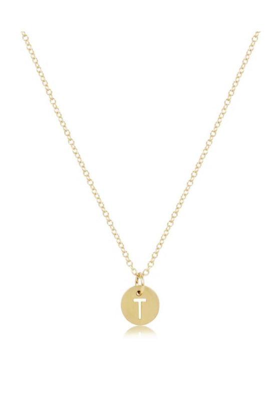 16" necklace gold - Respect Small Gold Disc - T