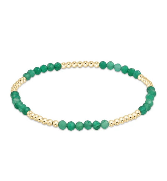 blissful pattern 2.5mm bead bracelet - green onyx