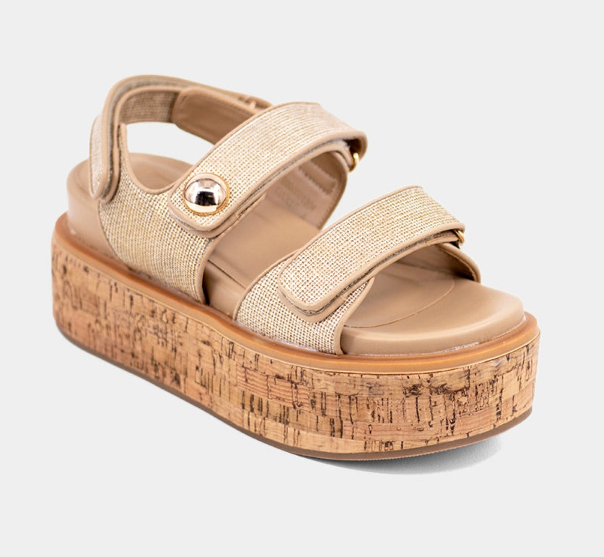 Lucille Gold Woven Wedge