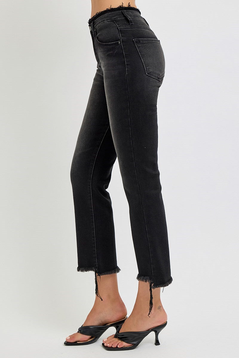 Step Right Up Black Crop Flare Denim