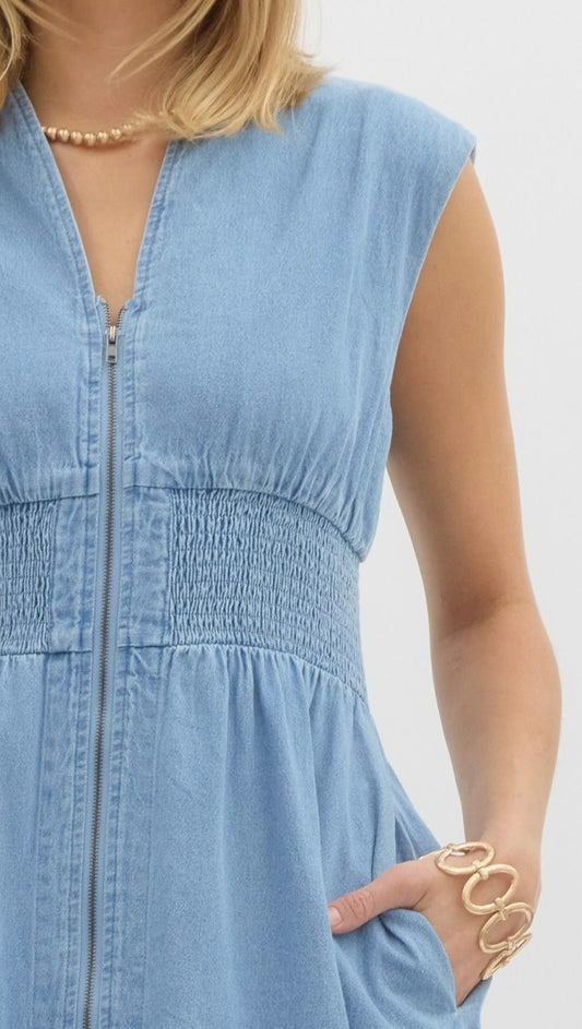 Think About It Denim Midi Dress