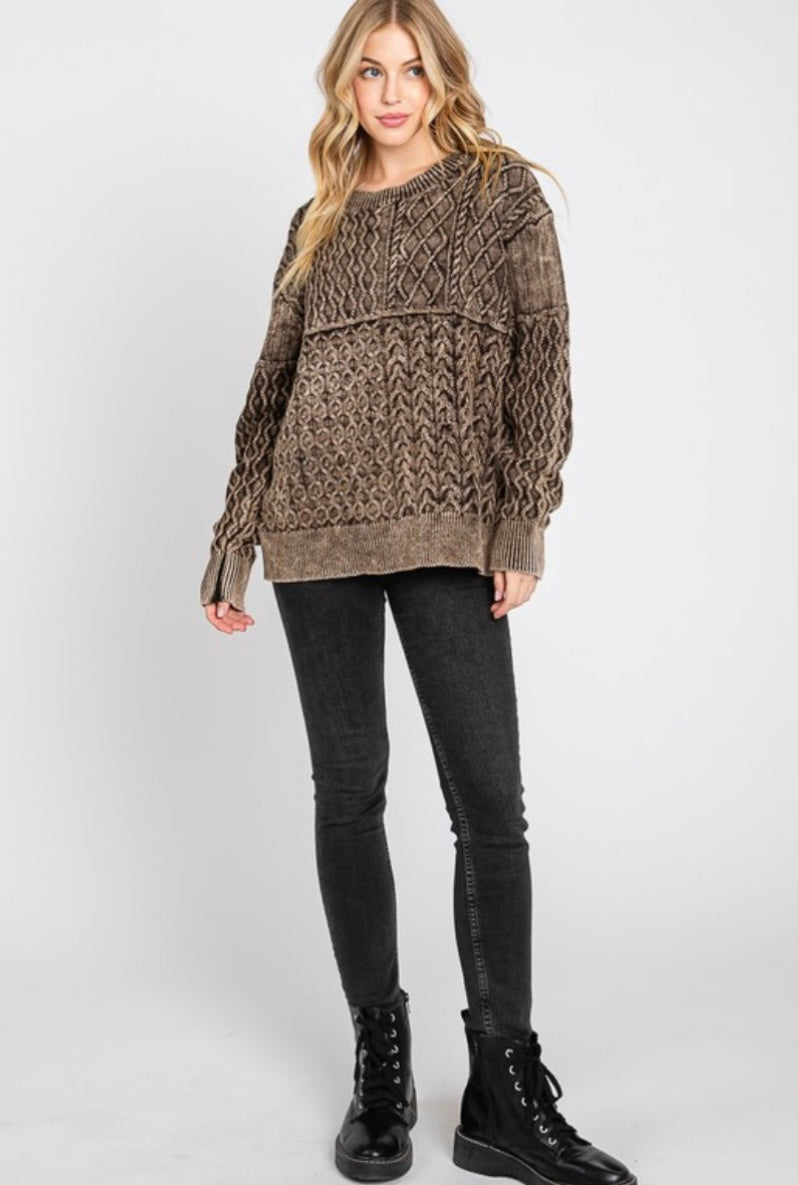 Chocolate Mineral Washed Sweater
