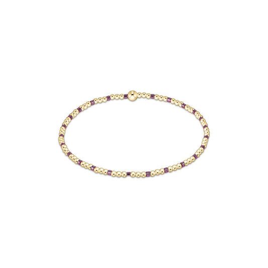 Egirl Hope Sincerity Pattern 2mm Bead Bracelet - Pink Metallic