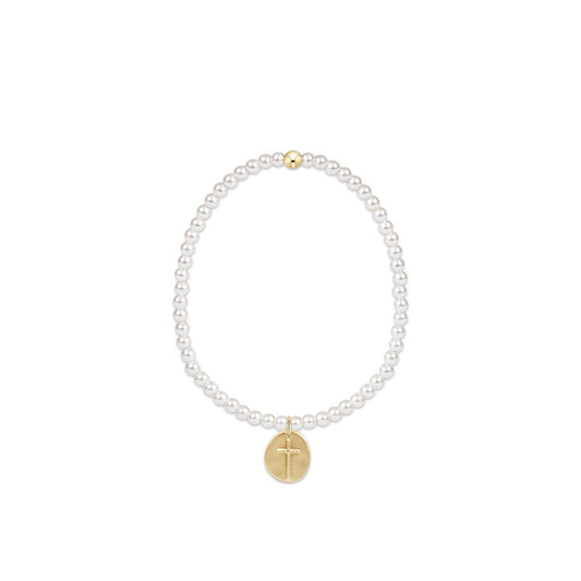 Classic Pearl 3mm Bead Bracelet - Inspire Small Gold