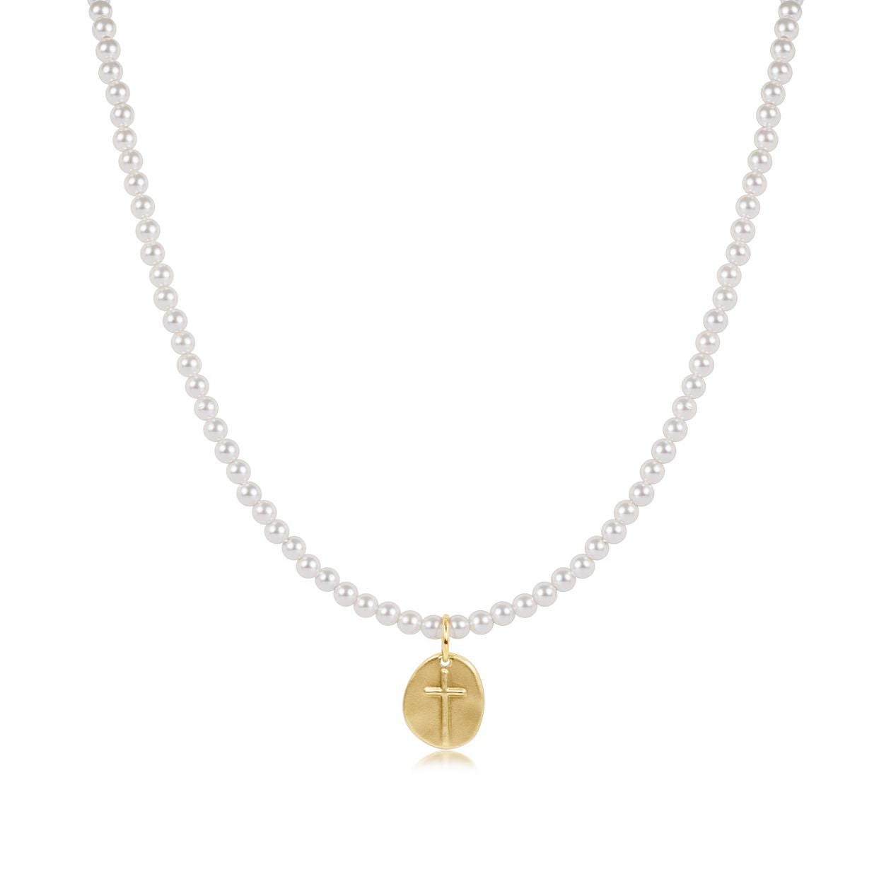 15" Choker Classic Pearl 3mm Bead - Inspire Small Gold