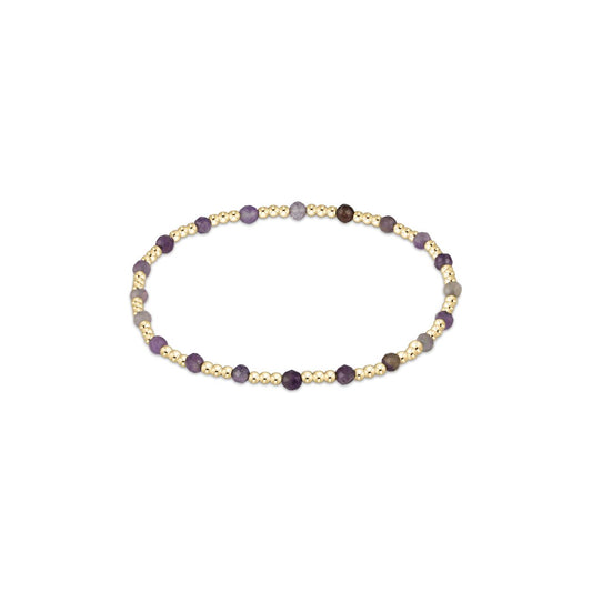 Gemstone Gold Sincerity Pattern 3mm Bead Bracelet