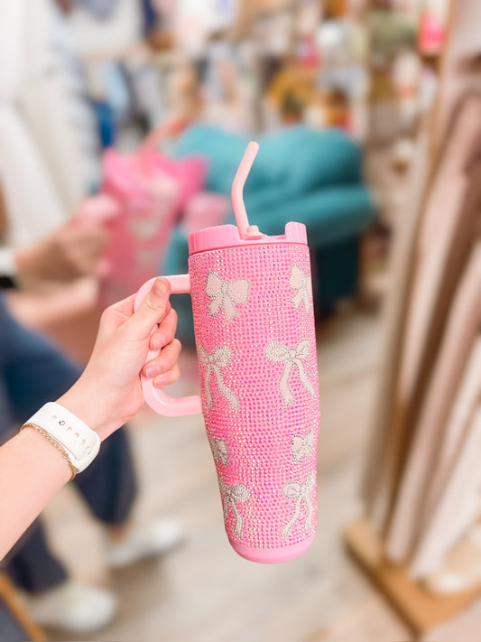 Rhinestone Bow 40oz Tumbler