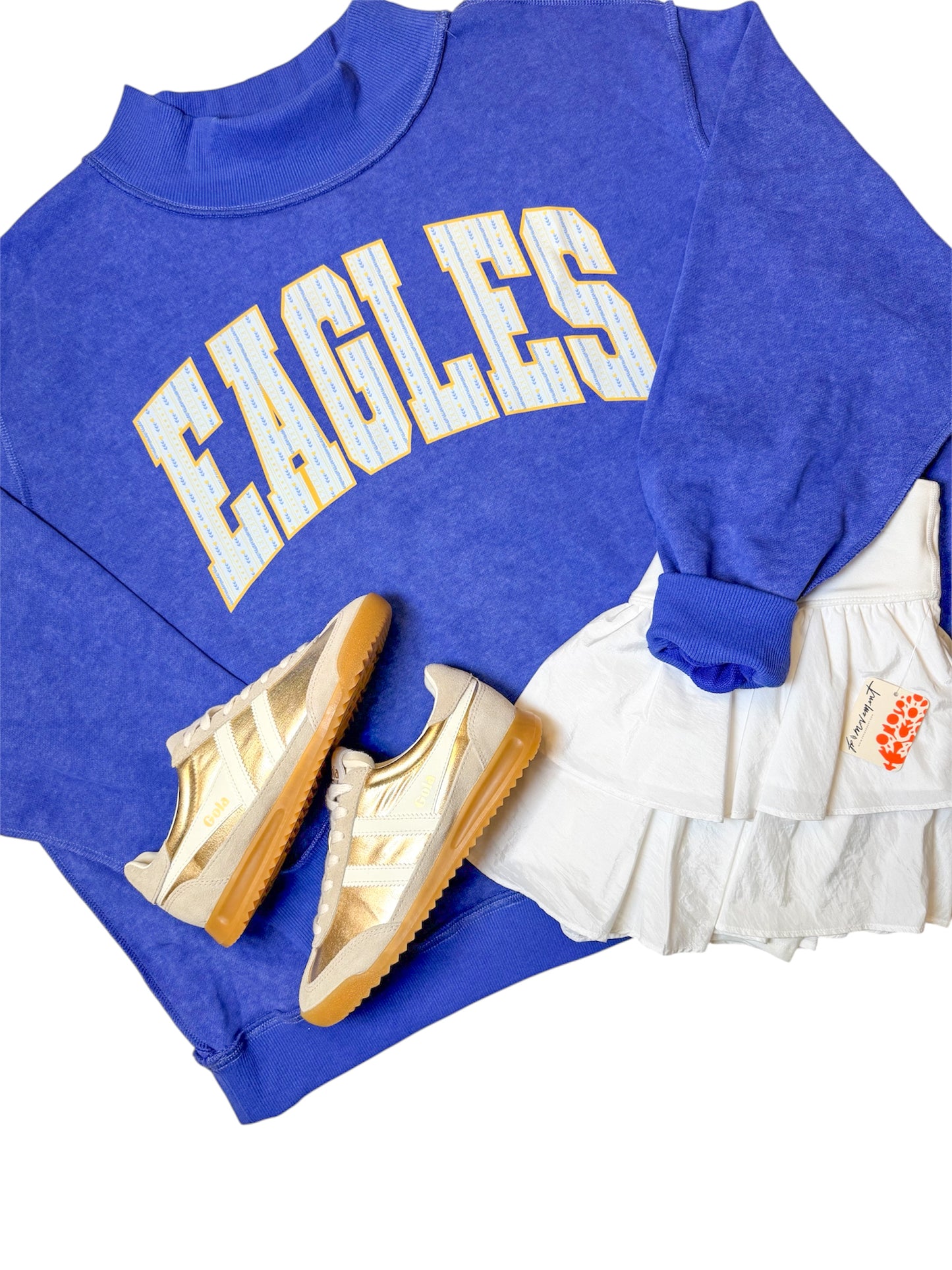 Royal Blue Eagles Mock Neck Sweatshirt