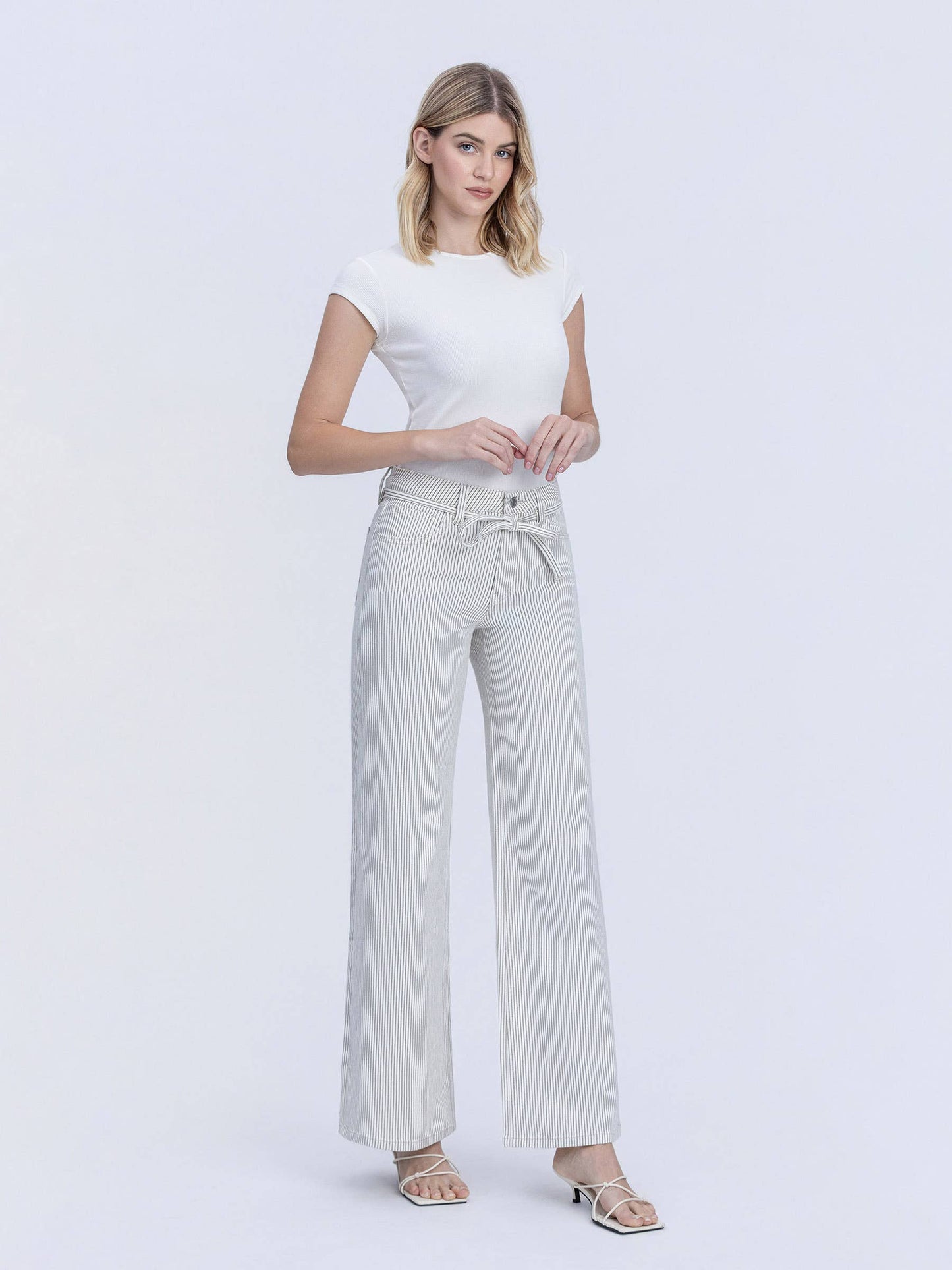 Livy HR Stripe Waist Tie Denim