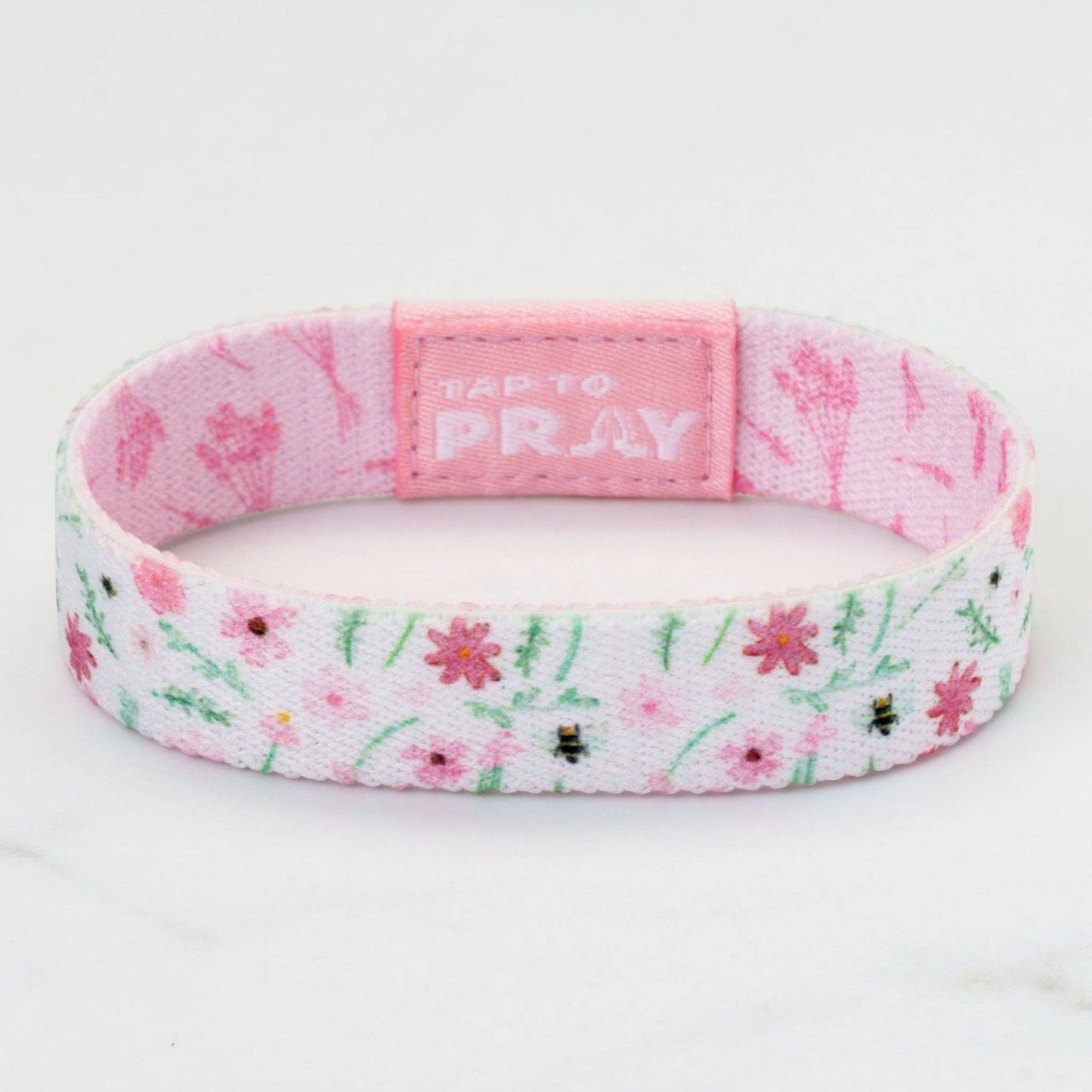Tap To Pray® Wristband – Meadows - White