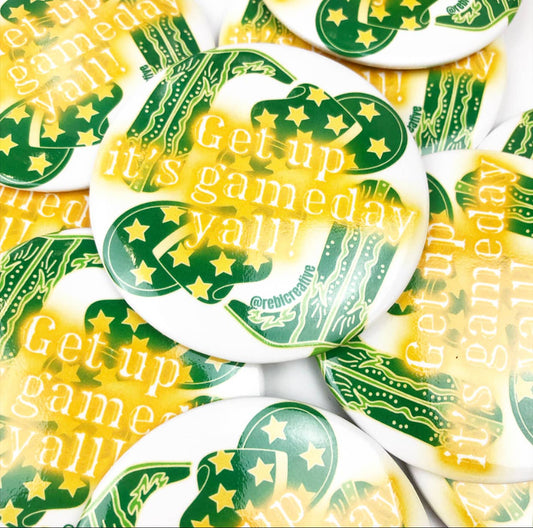 Get Up - Green & Gold - Game Day Button