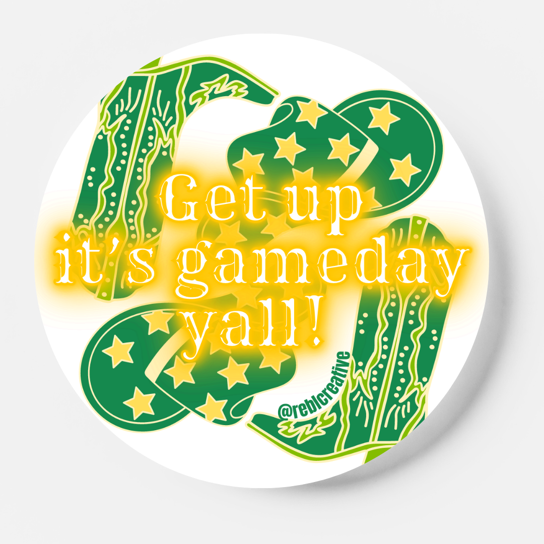 Get Up - Green & Gold - Game Day Button