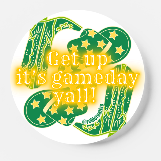 Get Up - Green & Gold - Game Day Button