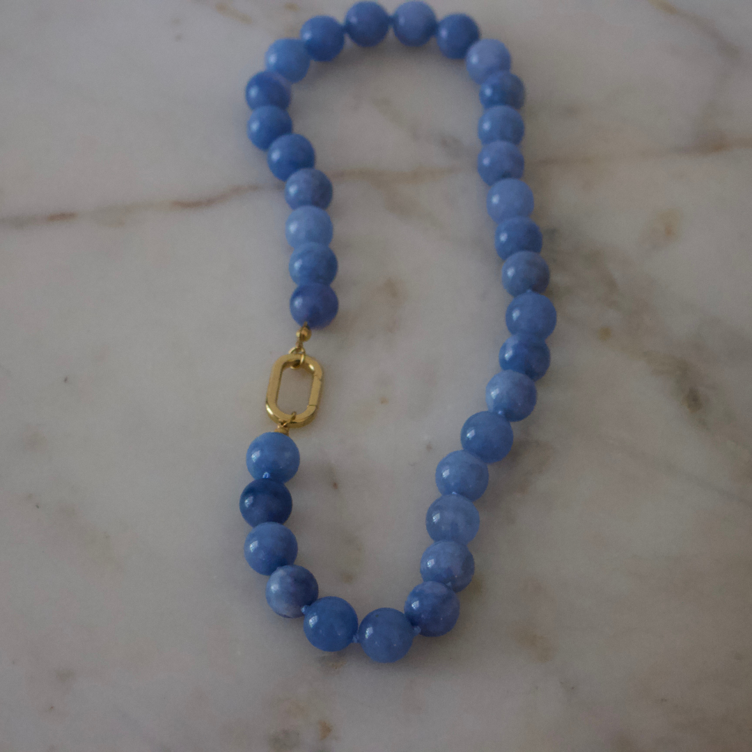 Coastal Blue Beaded Necklace