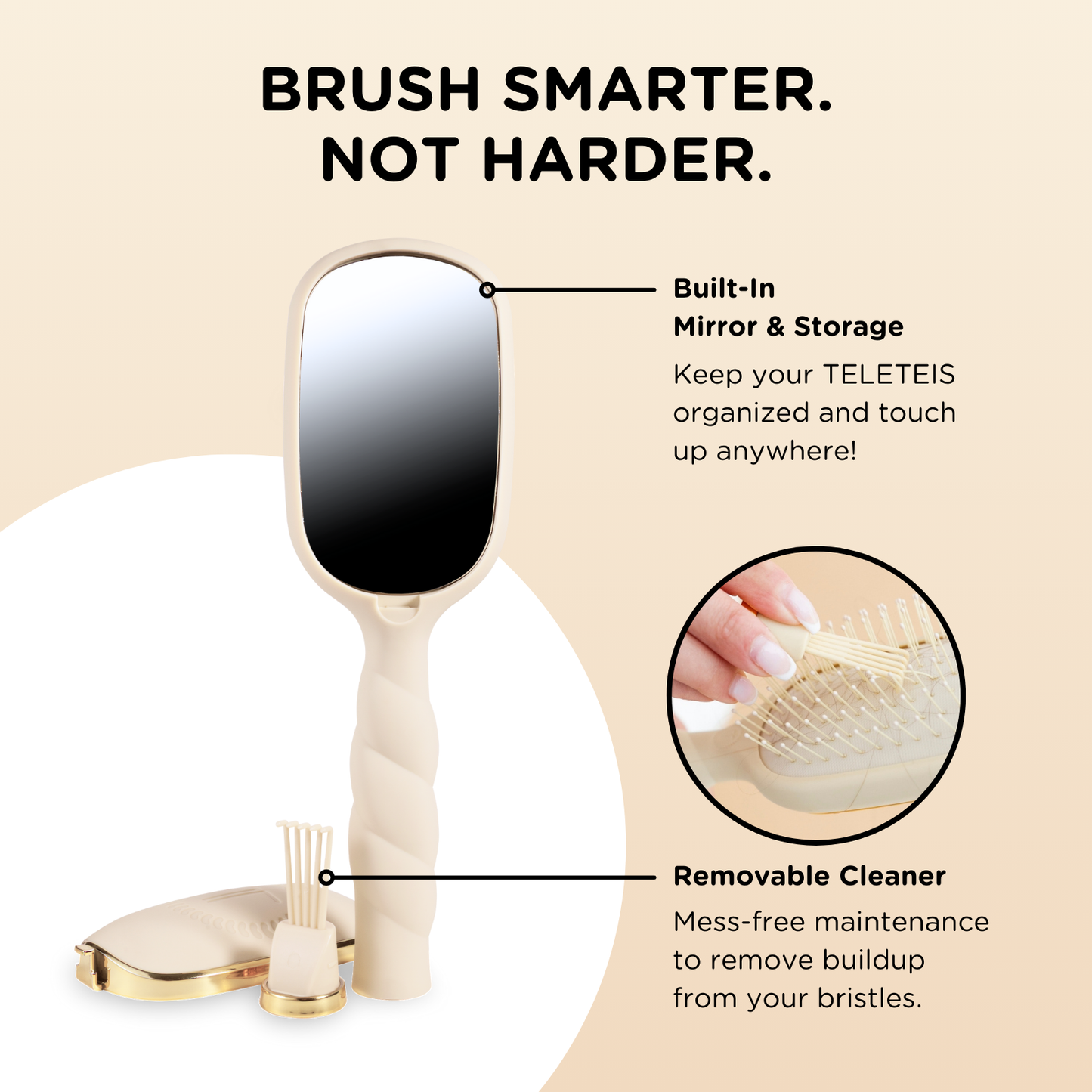Detangler Hair Brush for Medium Hair - Tan