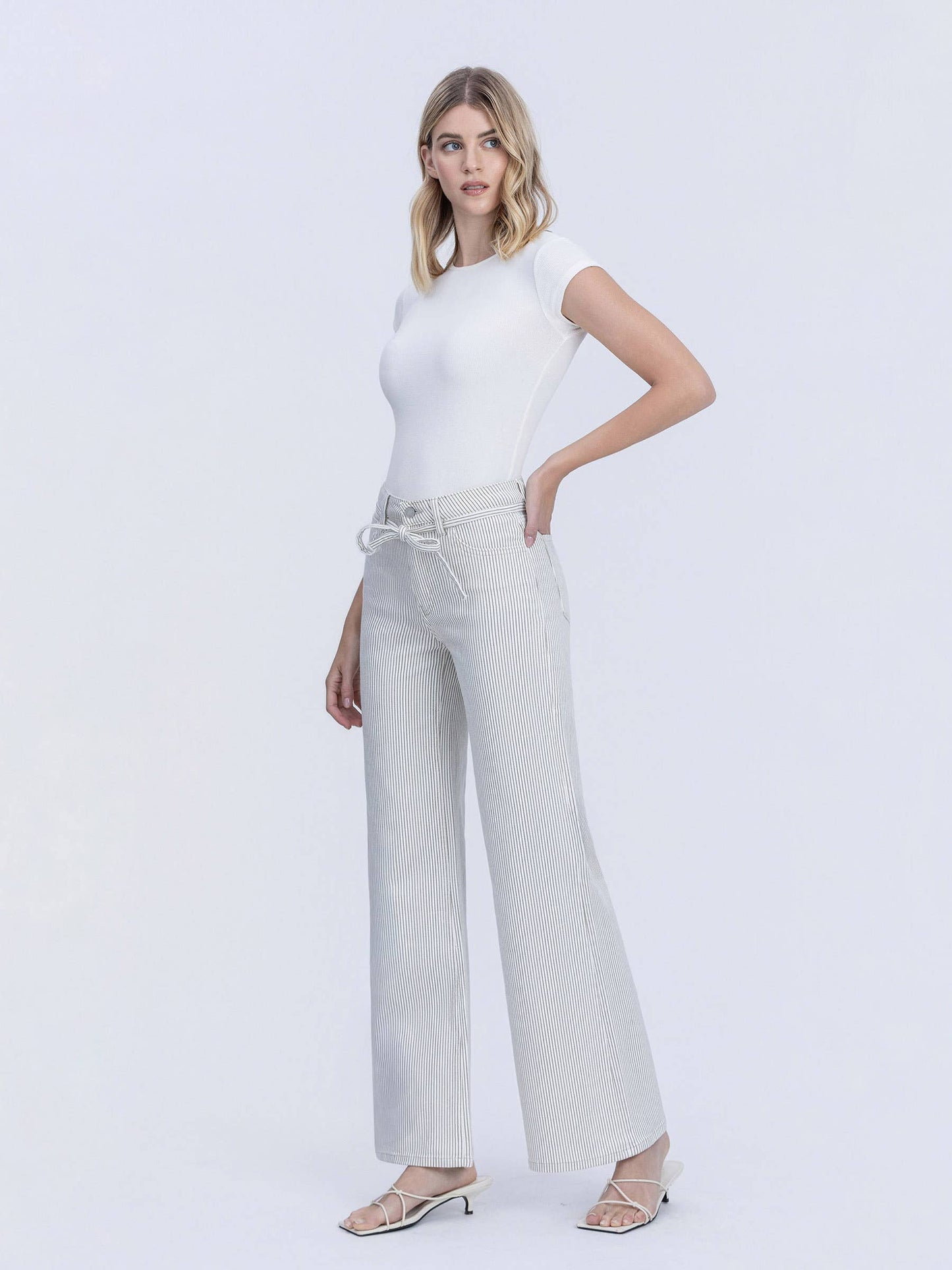 Livy HR Stripe Waist Tie Denim